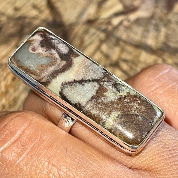 Dendrite Jasper Ring Size 7 1/4 - Picture 1 of 6